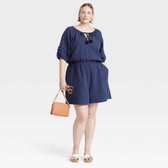 Knox Rose | Pants & Jumpsuits | Knox Rose Navy Blue Plus Xxl Cotton ...